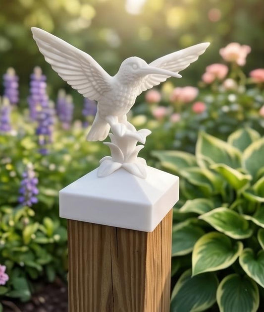 Hummingbird Post Cap | Decorative Fence Cap | Cottage Garden Decor | Nature Lover Backyard Gift