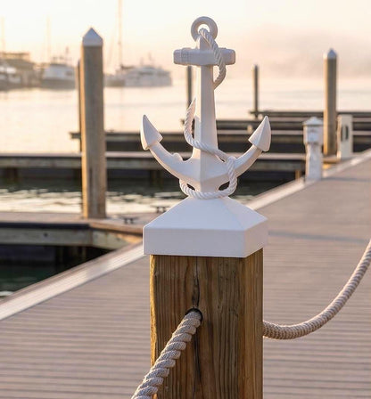 Anchor Post Cap | Nautical Fence Topper | Coastal Home Deck Finial | Beach House Decor