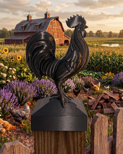 Rooster Post Cap | 4x4 Fence Topper | Chicken Coop Decor | Modern Farmhouse Style