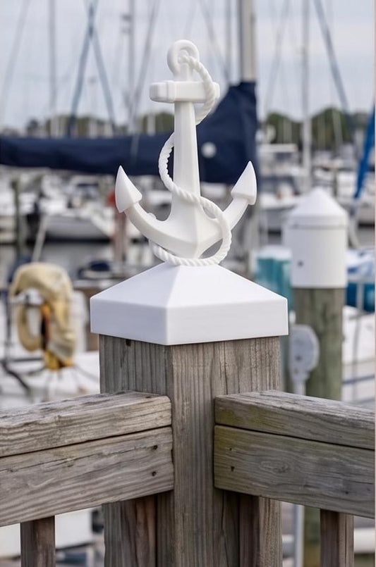 Anchor Post Cap | Nautical Fence Topper | Coastal Home Deck Finial | Beach House Decor