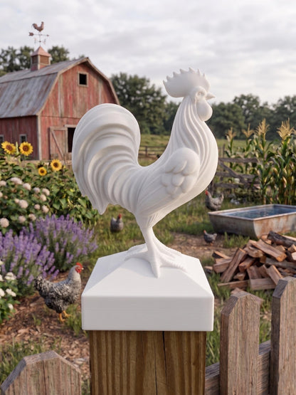 Rooster Post Cap | 4x4 Fence Topper | Chicken Coop Decor | Modern Farmhouse Style