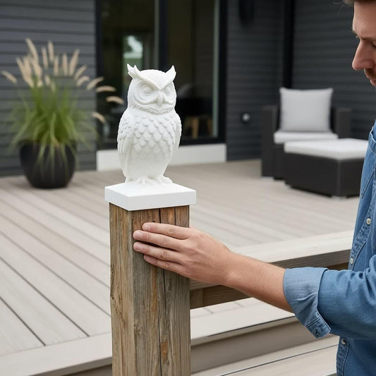 Wise Owl Post Cap | 4x4 Fence Topper | UV Resistant Outdoor Decor | Modern Farmhouse Style
