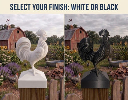 Rooster Post Cap | 4x4 Fence Topper | Chicken Coop Decor | Modern Farmhouse Style